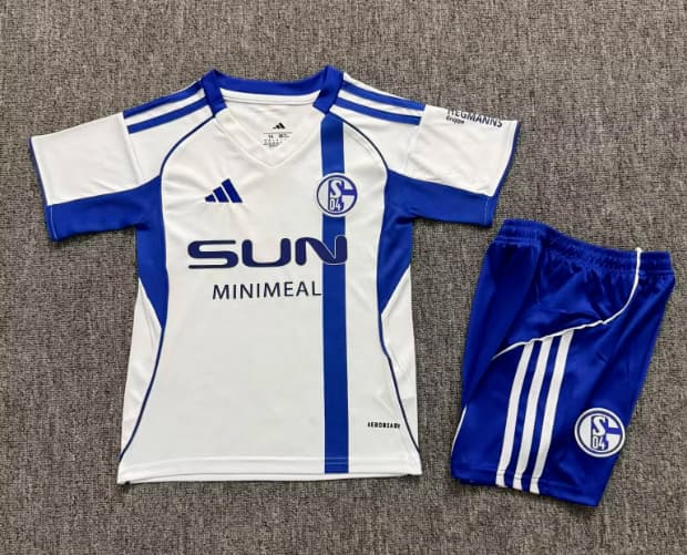 Schalke 04 25/26 Kids Away Soccer Jersey And Shorts