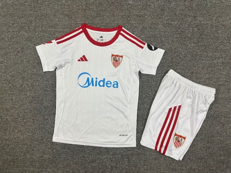 Sevilla 25/26 Kids Home Soccer Jersey And Shorts