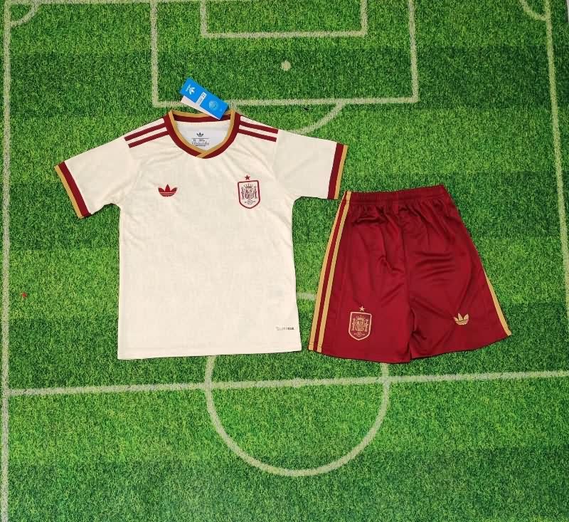Spain 2026 Kids World Cup Away Soccer Jersey And Shorts