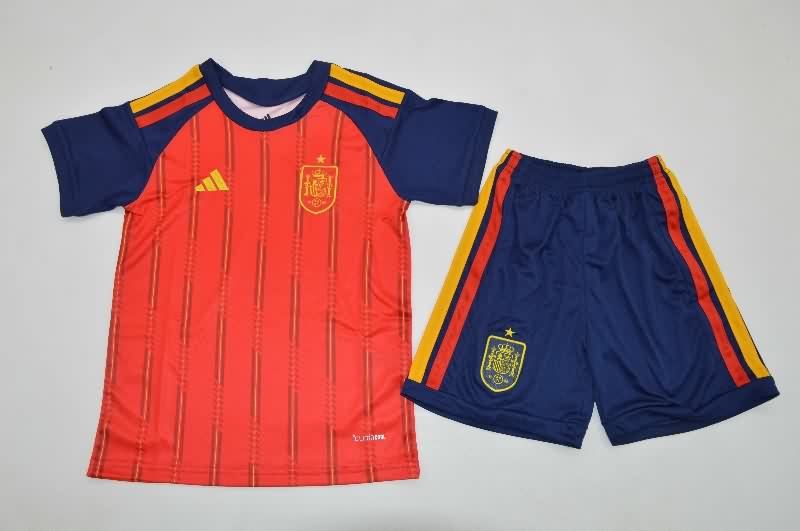 Spain 2026 Kids Home Soccer Jersey And Shorts Spain 2026 Kids Home Soccer Jersey And Shorts