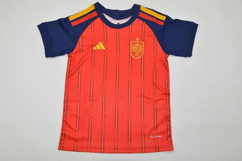 Spain 2026 Kids Home Soccer Jersey And Shorts