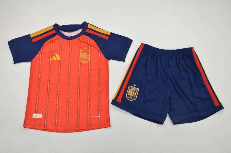 Spain 2026 Kids World Cup Home Soccer Jersey And Shorts (Player)