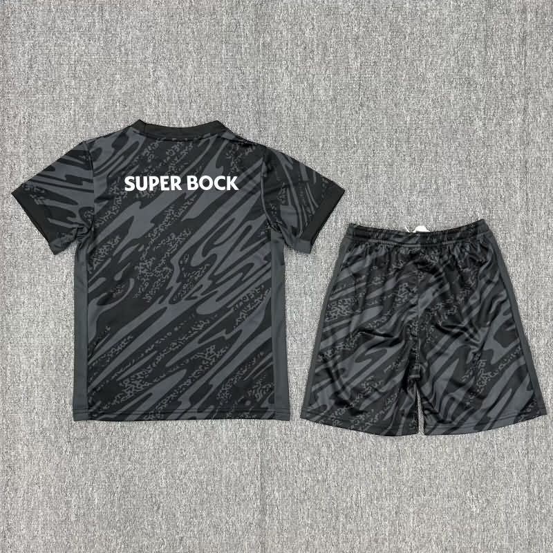 Sporting Lisbon 25/26 Kids Goalkeeper Black Soccer Jersey And Shorts
