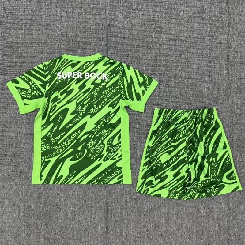 Sporting Lisbon 25/26 Kids Goalkeeper Green Soccer Jersey And Shorts