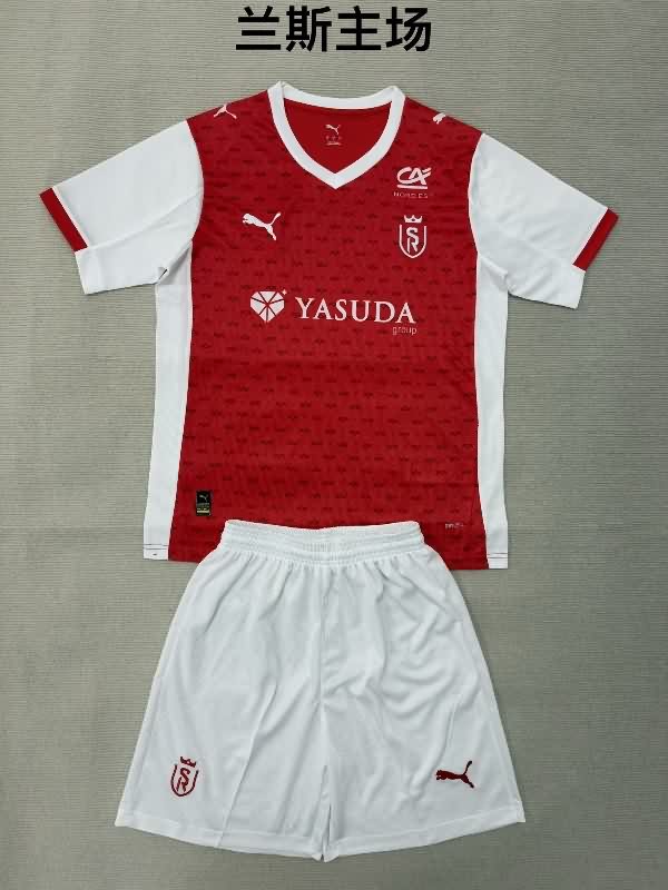 Stade De Reims 25/26 Kids Home Soccer Jersey And Shorts