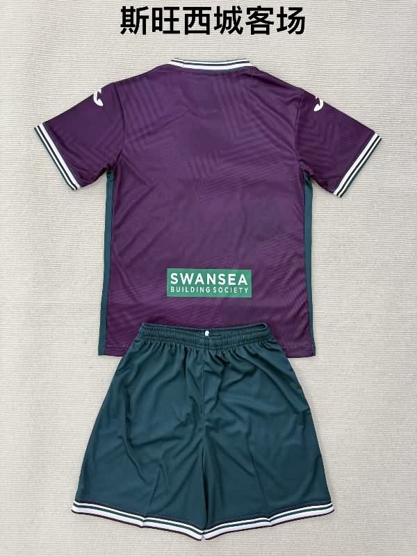 Swansea 25/26 Kids Away Soccer Jersey And Shorts