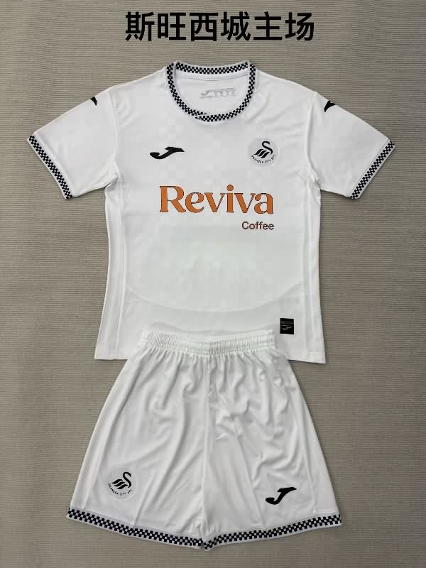 Swansea 25/26 Kids Home Soccer Jersey And Shorts