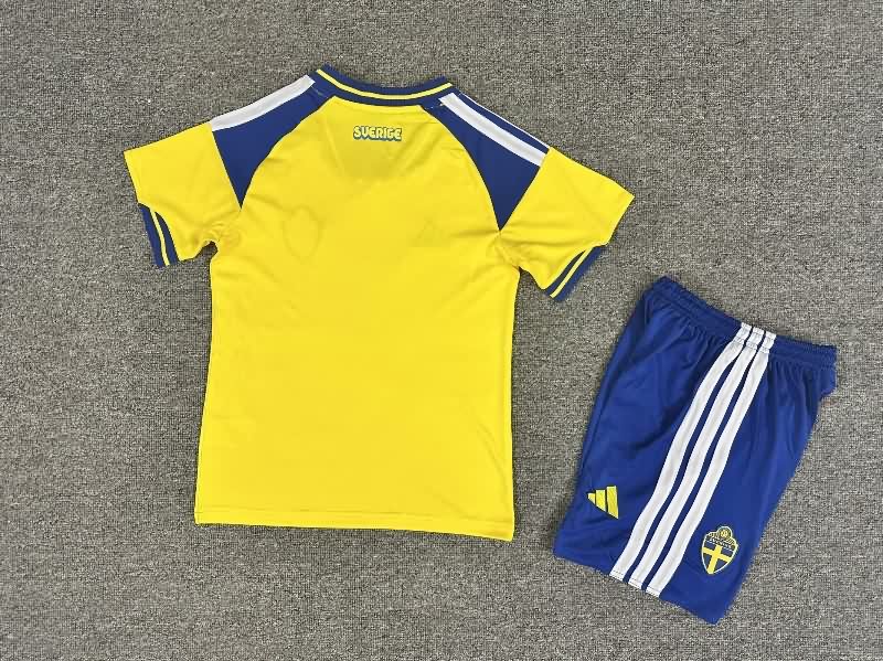 Sweden 2026 Kids Home Soccer Jersey And Shorts