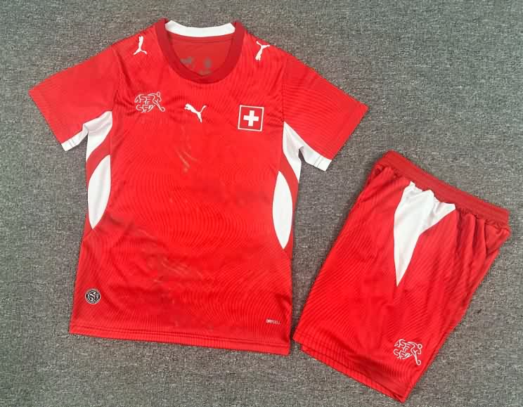 Switzerland 2026 Kids World Cup Home Soccer Jersey And Shorts