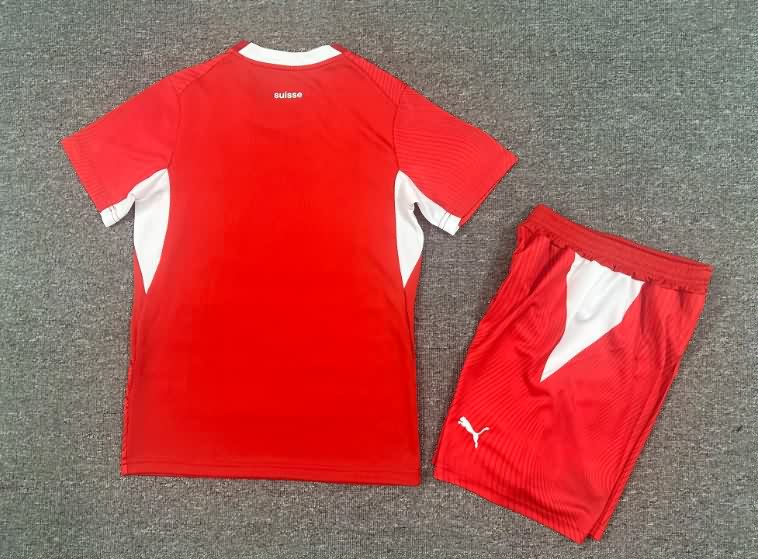 Switzerland 2026 Kids World Cup Home Soccer Jersey And Shorts