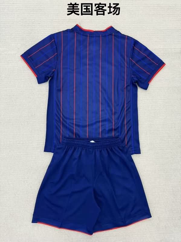 USA 2025 Kids Away Soccer Jersey And Shorts