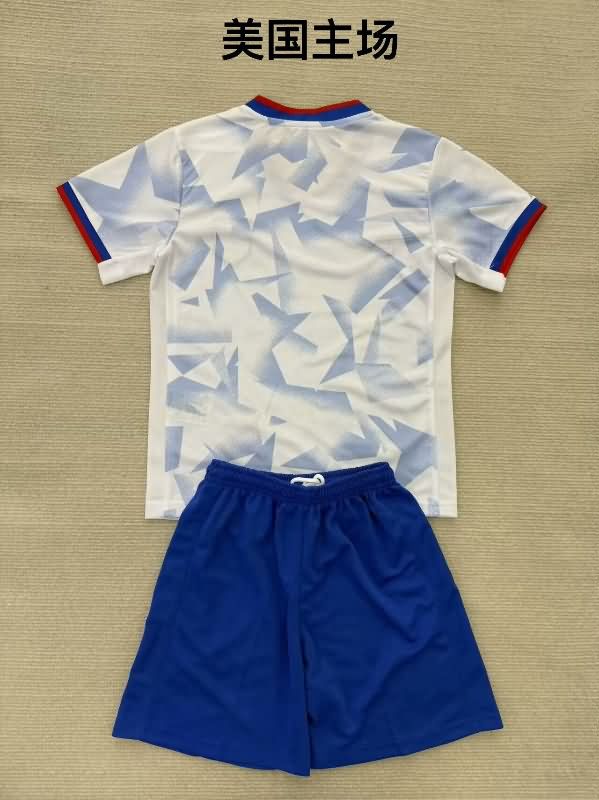 USA 2025 Kids Home Soccer Jersey And Shorts