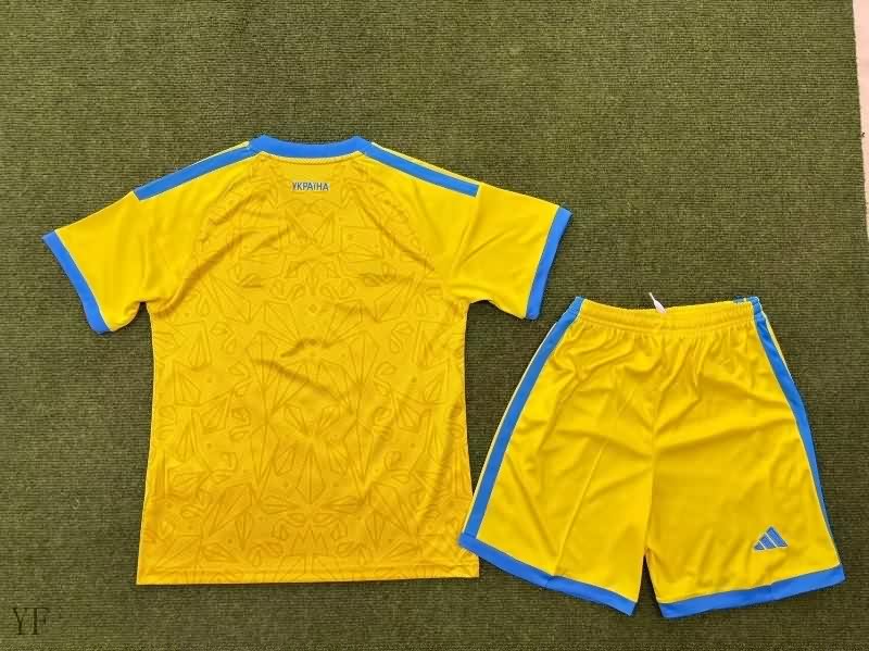Ukraine 2026 Kids Home Soccer Jersey And Shorts