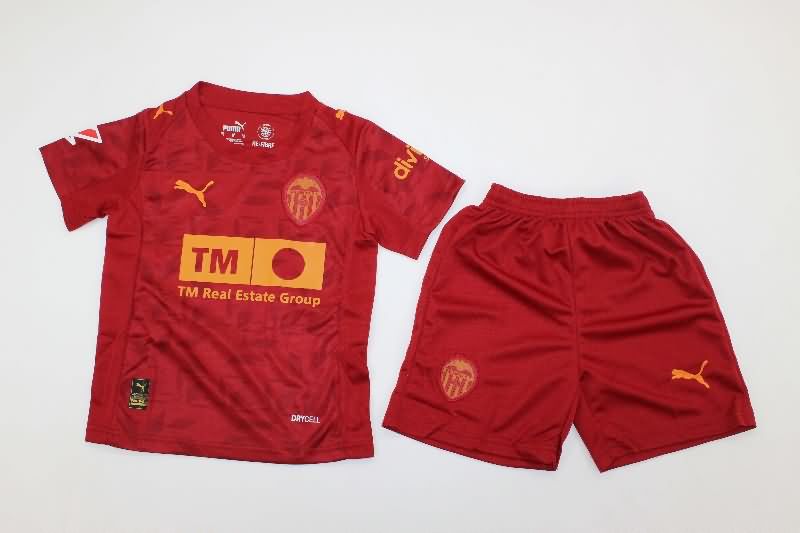 Valencia 25/26 Kids Away Soccer Jersey And Shorts