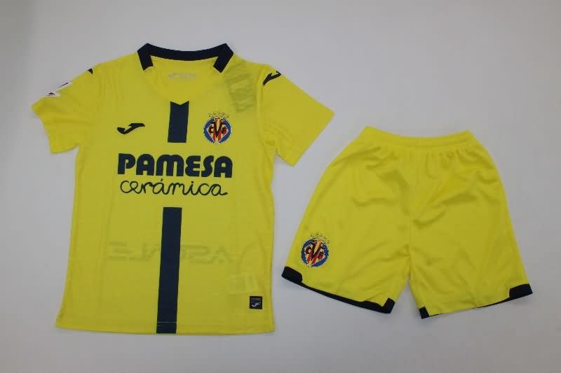 Villarreal 25/26 Kids Home Soccer Jersey And Shorts