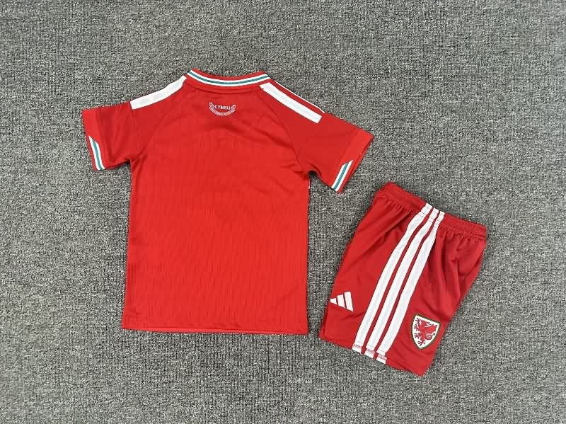 Wales 2026 Kids Home Soccer Jersey And Shorts