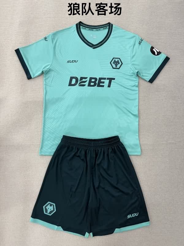 Wolves 25/26 Kids Away Soccer Jersey And Shorts