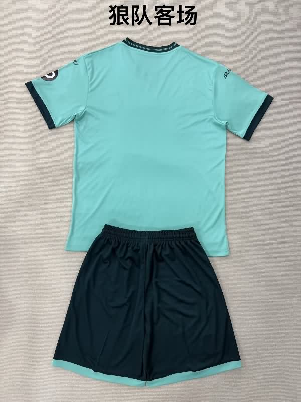Wolves 25/26 Kids Away Soccer Jersey And Shorts