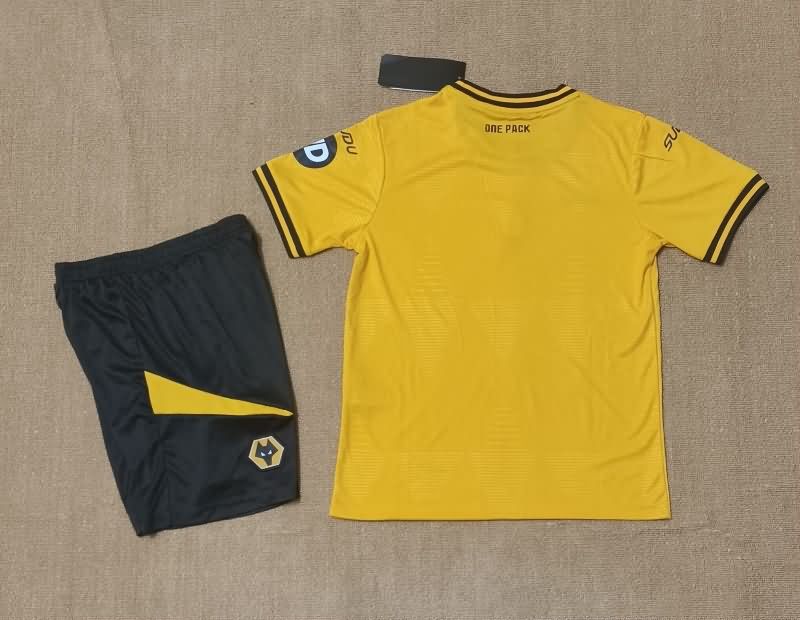 Wolves 25/26 Kids Home Soccer Jersey And Shorts