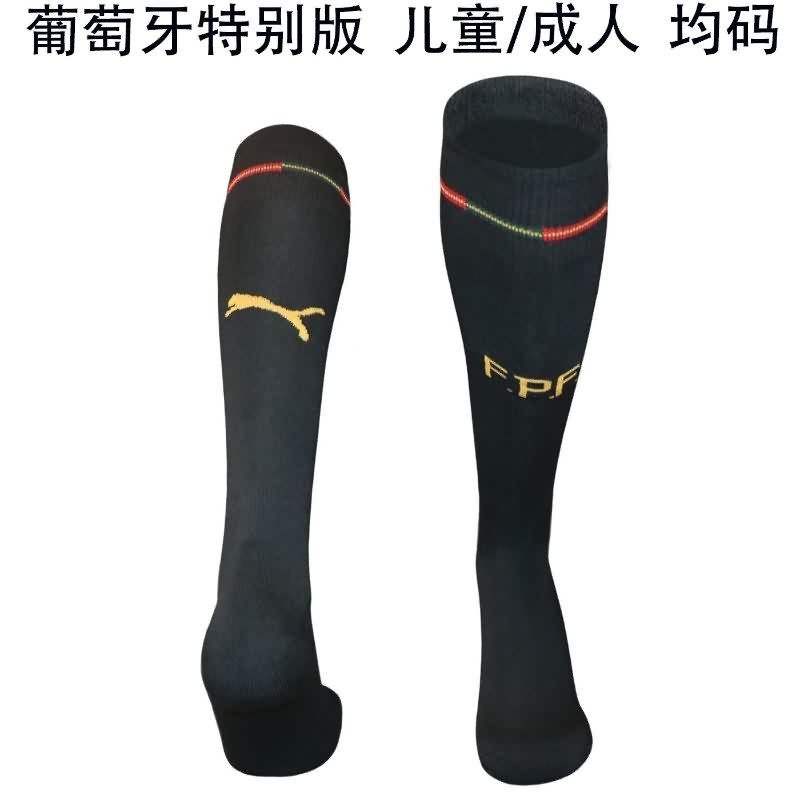 AAA(Thailand) Portugal 2026 Black Soccer Socks