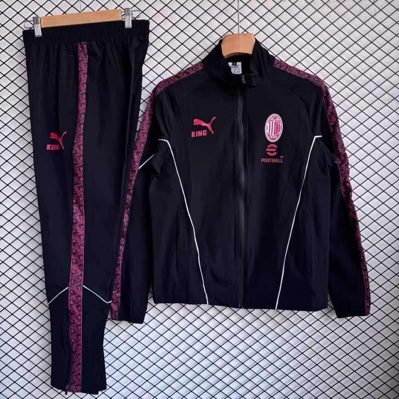 AAA(Thailand) AC Milan 25/26 Black Soccer Tracksuit 04