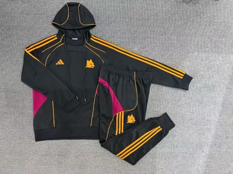 AAA(Thailand) AS Roma 25/26 Black Soccer Tracksuit 02