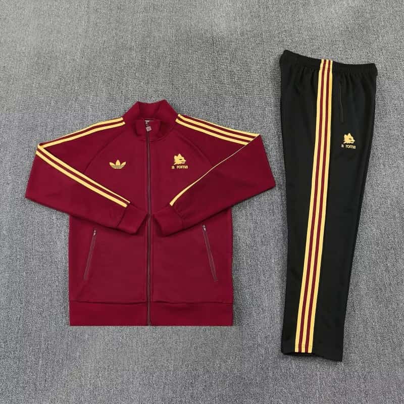 AAA(Thailand) AS Roma 25/26 Red Soccer Tracksuit 02