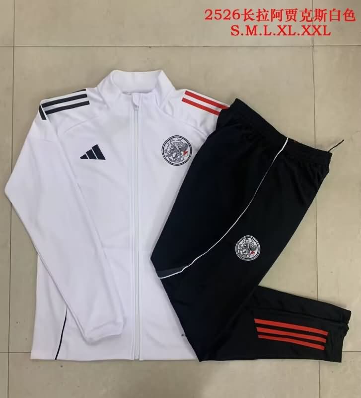 AAA(Thailand) Ajax 25/26 White Soccer Tracksuit 02