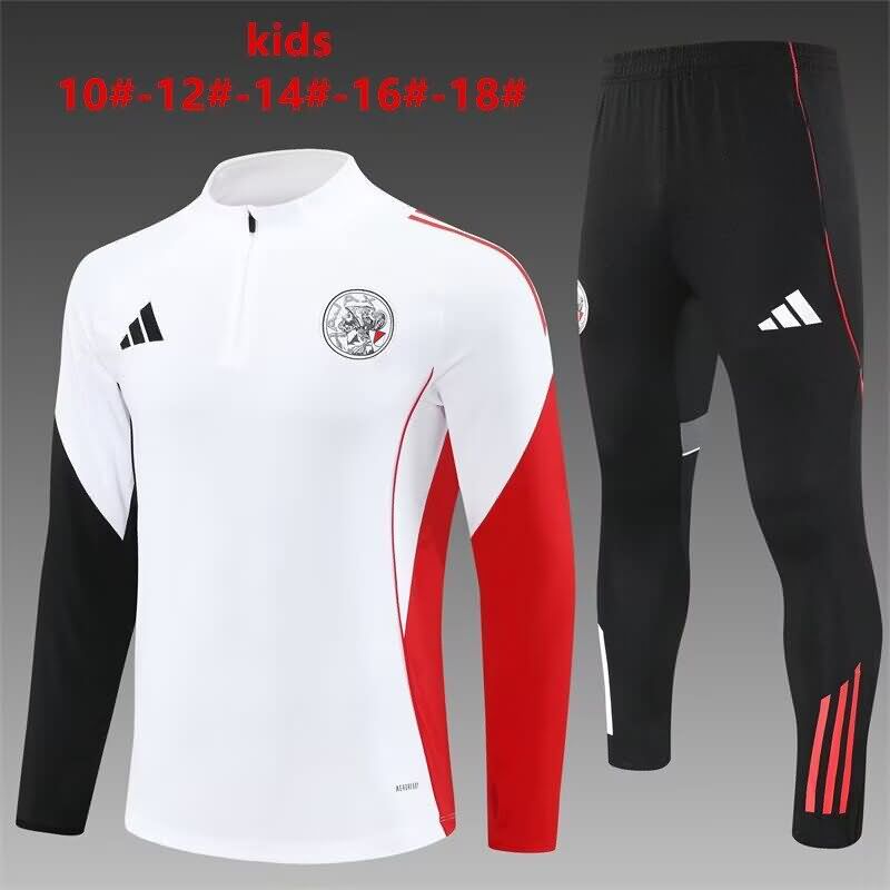Ajax 25/26 Kids White Soccer Tracksuit