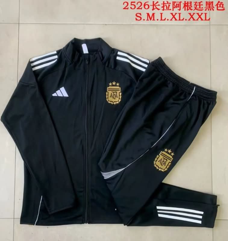 AAA(Thailand) Argentina 2025 Black Soccer Tracksuit 02