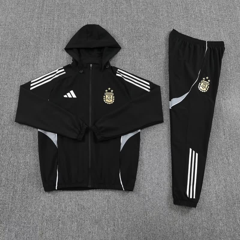 AAA(Thailand) Argentina 2025 Black Soccer Tracksuit 03