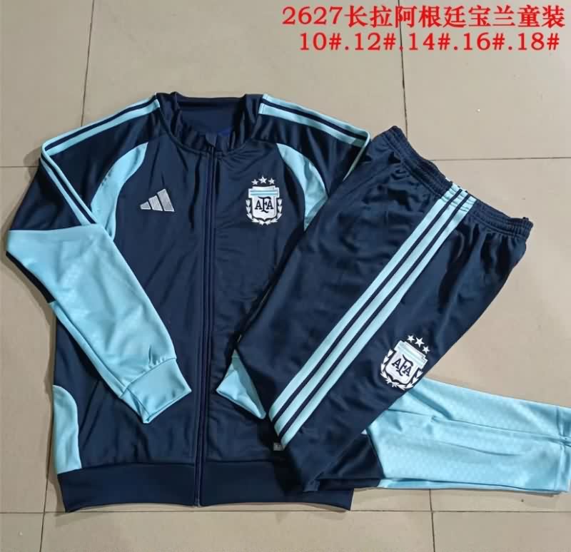 Argentina 2026 Kids Dark Blue Soccer Tracksuit 02 Argentina 2026 Kids Dark Blue Soccer Tracksuit 02