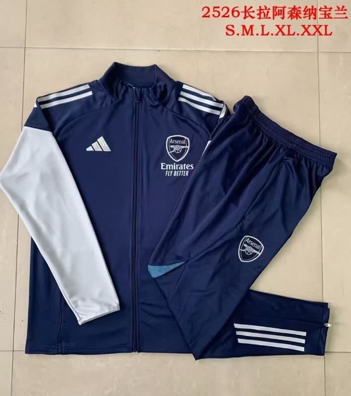 AAA(Thailand) Arsenal 25/26 Dark Blue Soccer Tracksuit 05