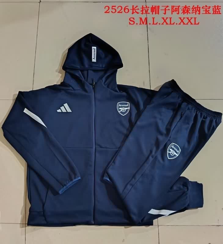 AAA(Thailand) Arsenal 25/26 Dark Blue Soccer Tracksuit 09