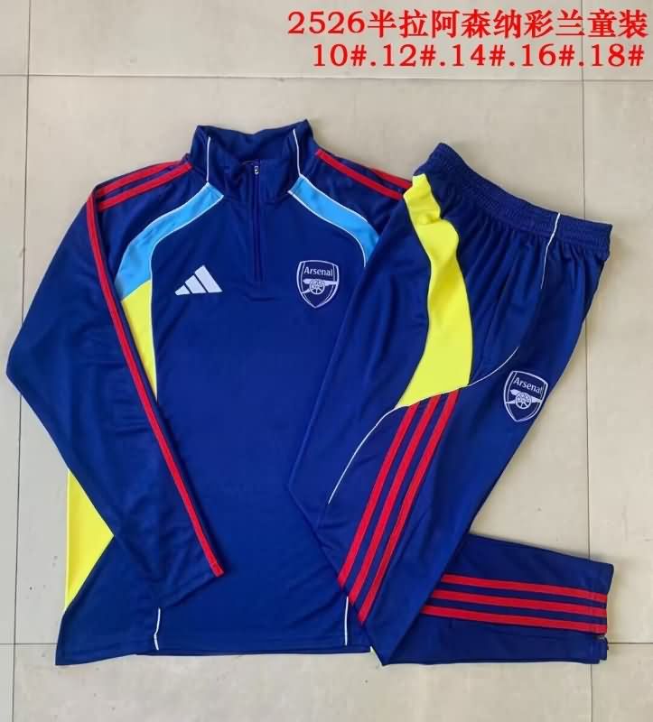 Arsenal 25/26 Kids Dark Blue Soccer Tracksuit 03