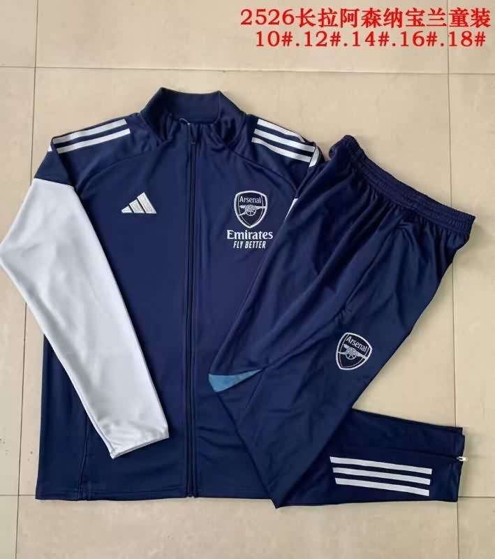 Arsenal 25/26 Kids Dark Blue Soccer Tracksuit 04