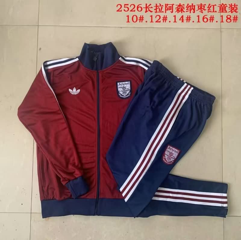 Arsenal 25/26 Kids Red Soccer Tracksuit