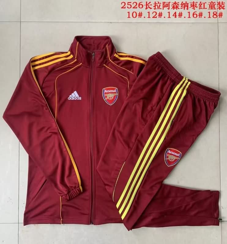 Arsenal 25/26 Kids Red Soccer Tracksuit 02