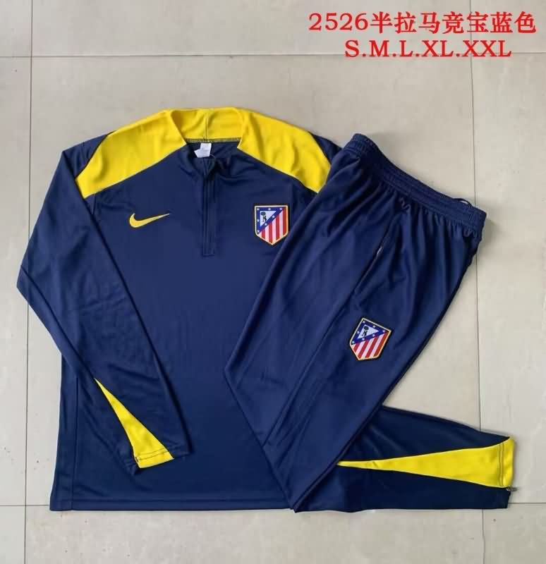 AAA(Thailand) Atletico Madrid 25/26 Dark Blue Soccer Tracksuit