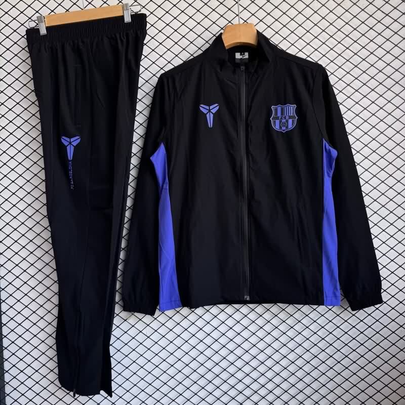 AAA(Thailand) Barcelona 25/26 Black Soccer Tracksuit 05