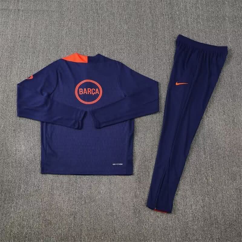 AAA(Thailand) Barcelona 25/26 Dark Blue Soccer Tracksuit 05