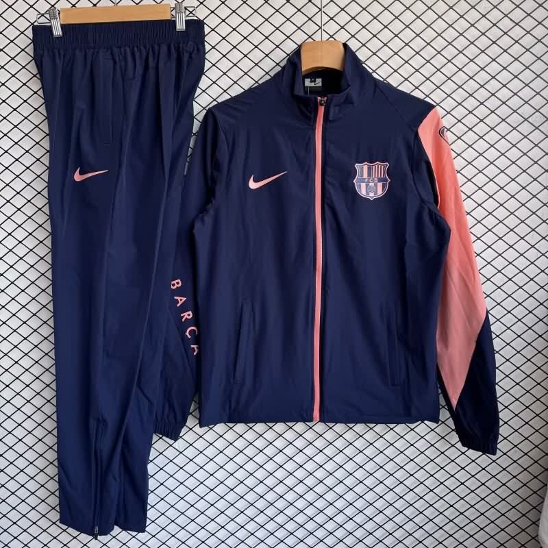AAA(Thailand) Barcelona 25/26 Dark Blue Soccer Tracksuit 08