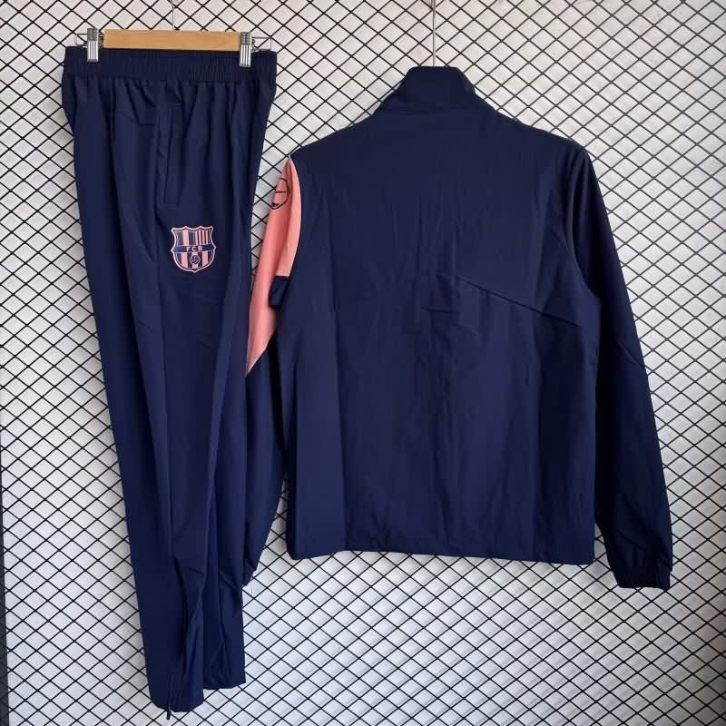 AAA(Thailand) Barcelona 25/26 Dark Blue Soccer Tracksuit 08