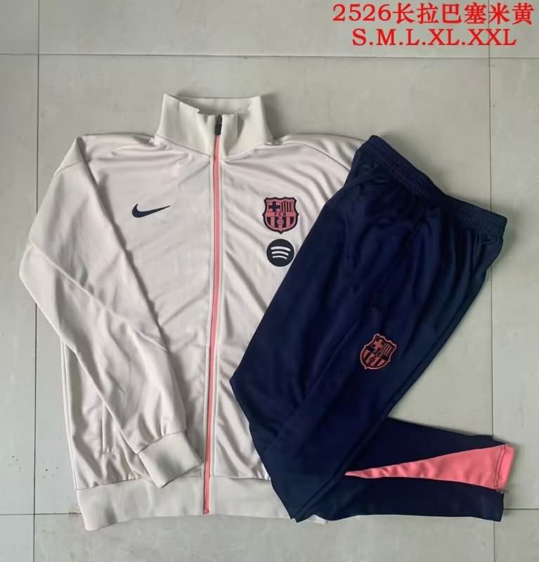 AAA(Thailand) Barcelona 25/26 Light Yellow Soccer Tracksuit