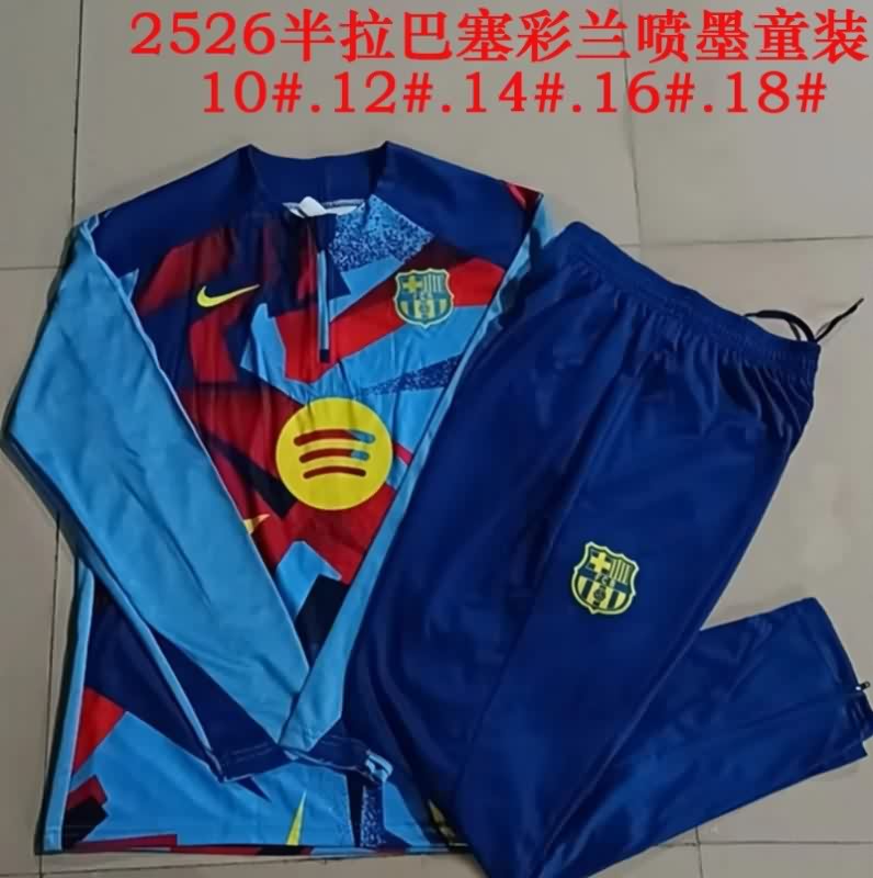 Barcelona 25/26 Kids Blue Soccer Tracksuit Barcelona 25/26 Kids Blue Soccer Tracksuit