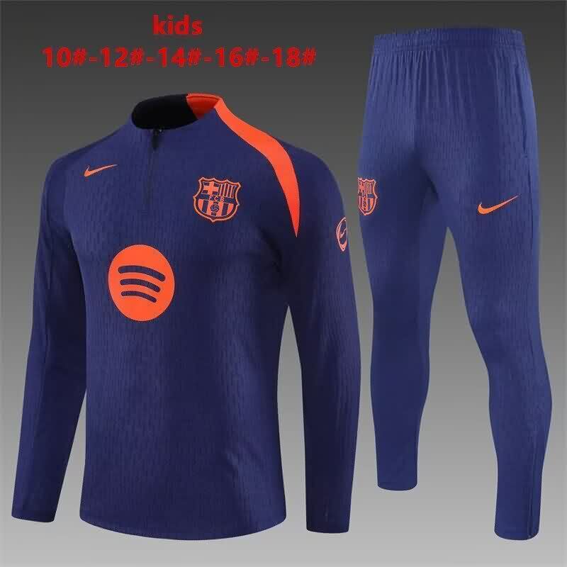 Barcelona 25/26 Kids Dark Blue Soccer Tracksuit 06