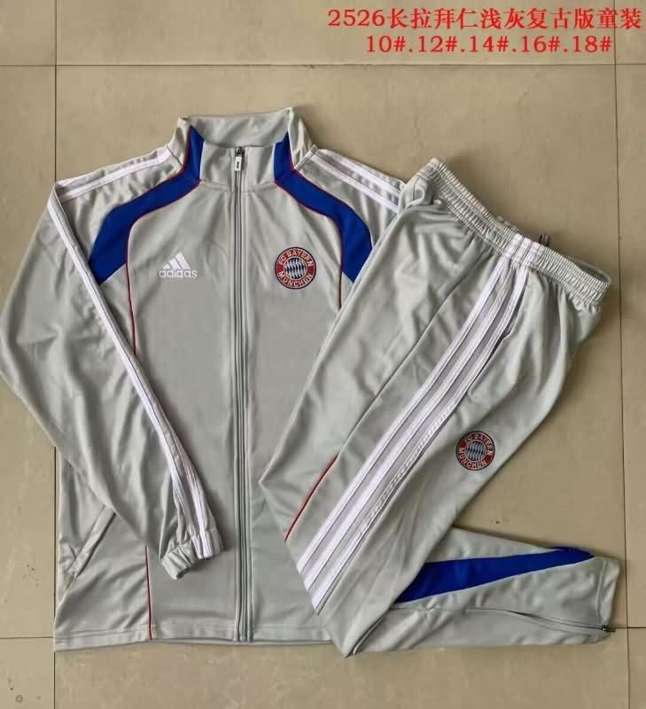 Bayern Munich 25/26 Kids Grey Soccer Tracksuit