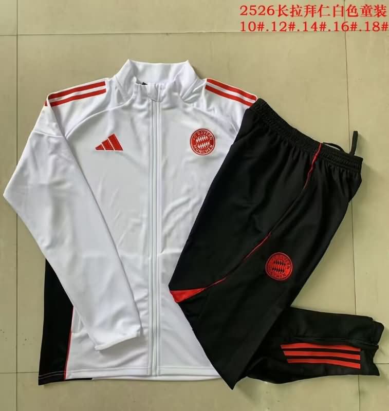 Bayern Munich 25/26 Kids White Soccer Tracksuit 02