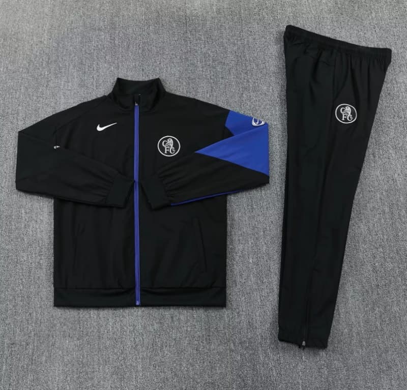 AAA(Thailand) Chelsea 25/26 Black Soccer Tracksuit 05