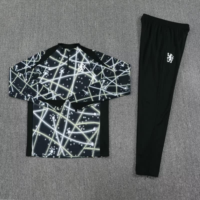 AAA(Thailand) Chelsea 25/26 Black White Soccer Tracksuit